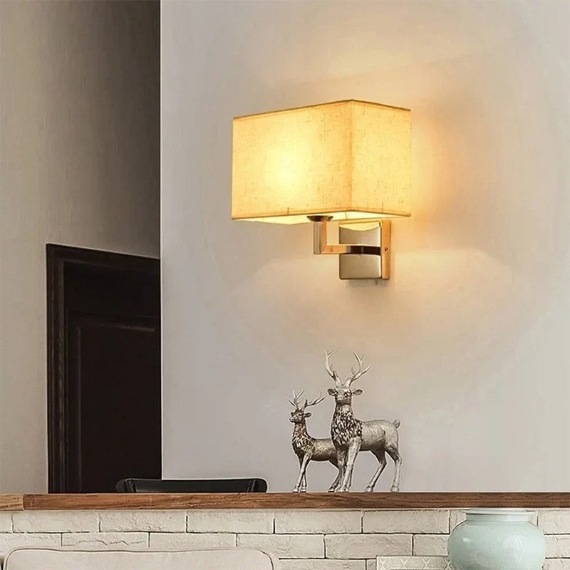 Fabric Sconce with Reading Light