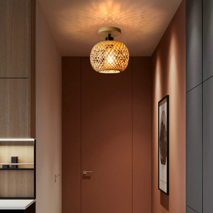 Natura Woven Bamboo Ceiling Lamp
