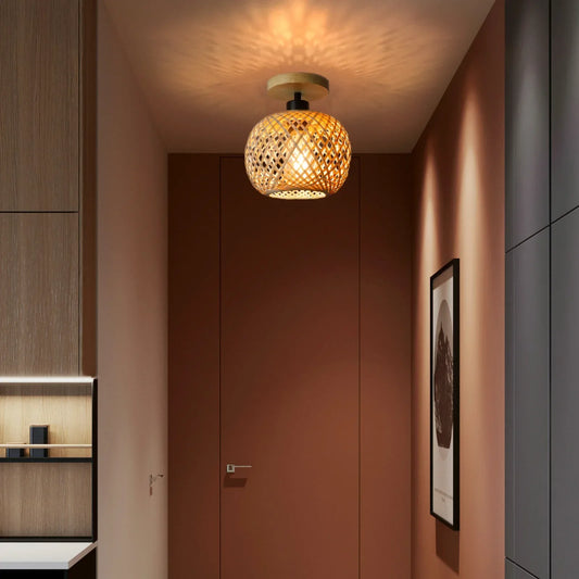 Natura Woven Bamboo Ceiling Lamp