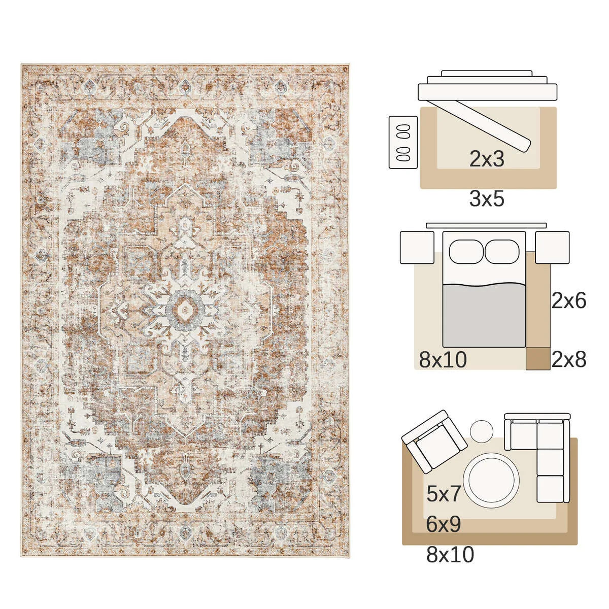 Heritage Medallion Foldable Rug