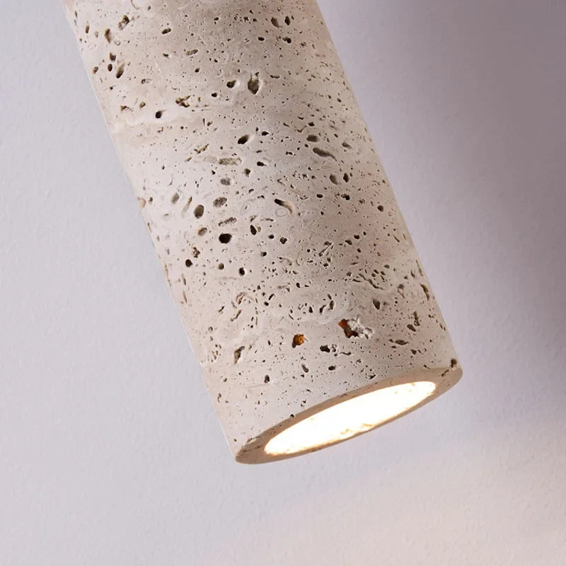 Travertine and Walnut Pendant