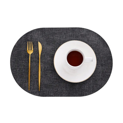 LinoMat Oval Leather Placemats