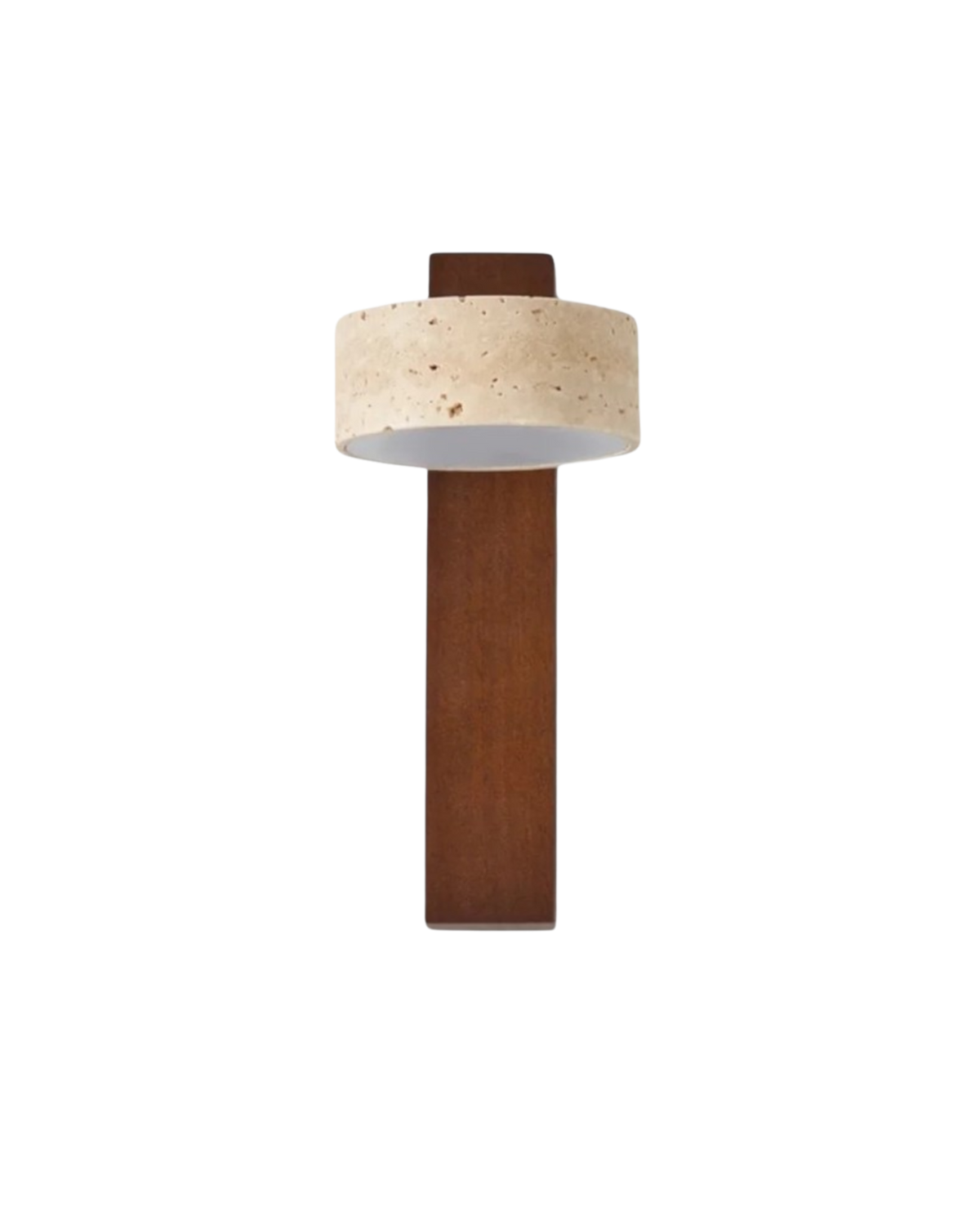 Travertine and Walnut Wall Lamp