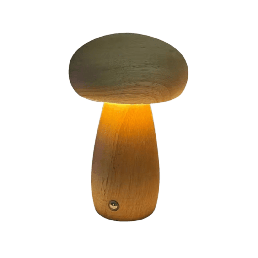 Portobello Wooden Mushroom Lamp