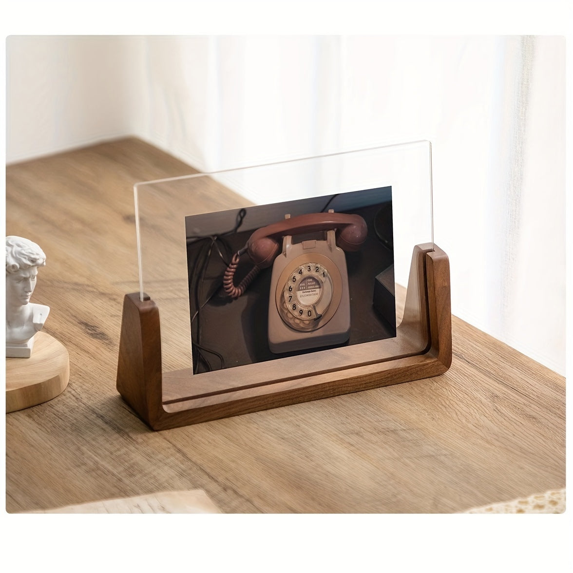 U-Shaped Acrylic and Wood Frame