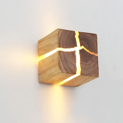 WoodAura Carved Wood Resin Light