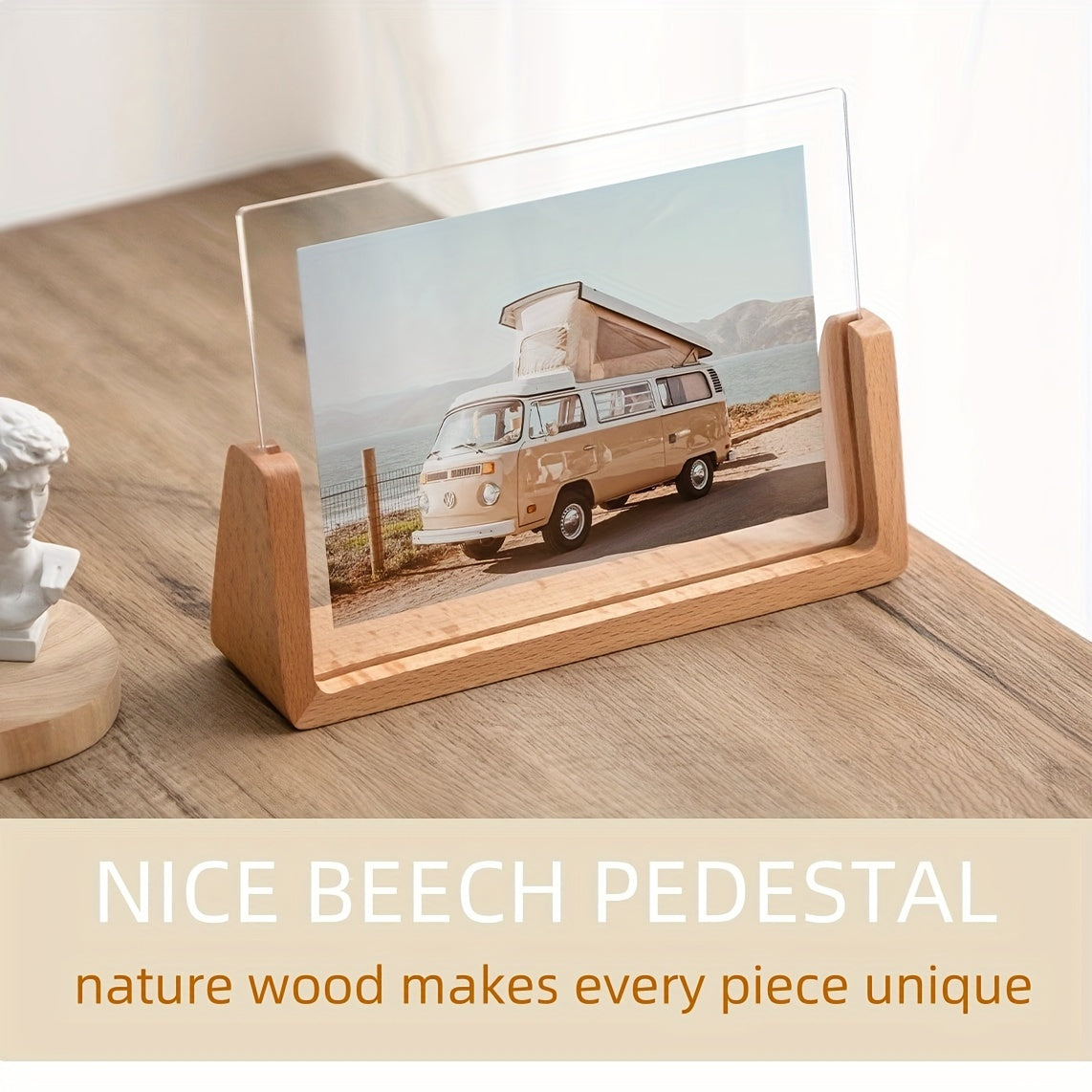 U-Shaped Acrylic and Wood Frame