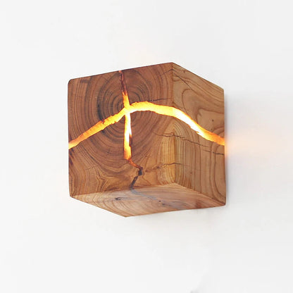 WoodAura Carved Wood Resin Light