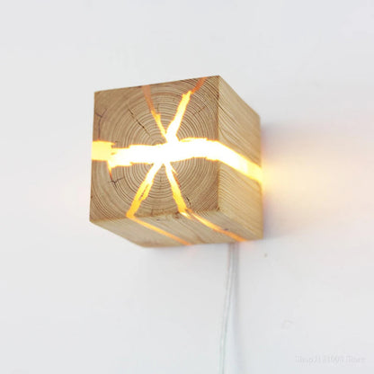 WoodAura Carved Wood Resin Light