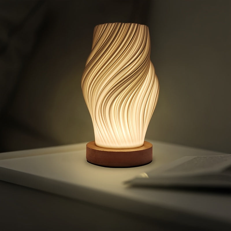 LED Swirl Sculptural Table Lamp
