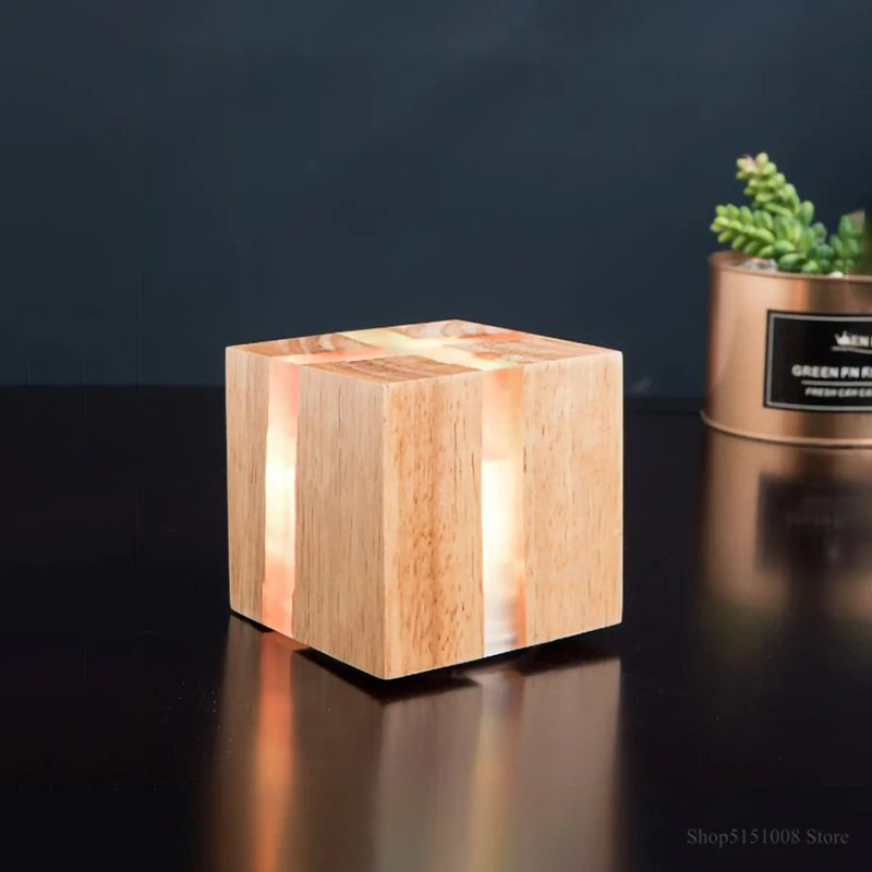 WoodAura Carved Wood Resin Light