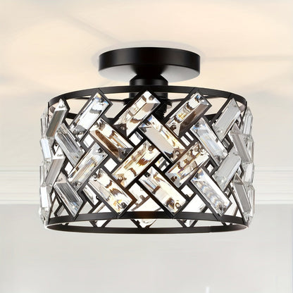 Crystal Semi Flush Ceiling Light