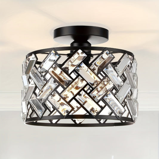 Crystal Semi Flush Ceiling Light