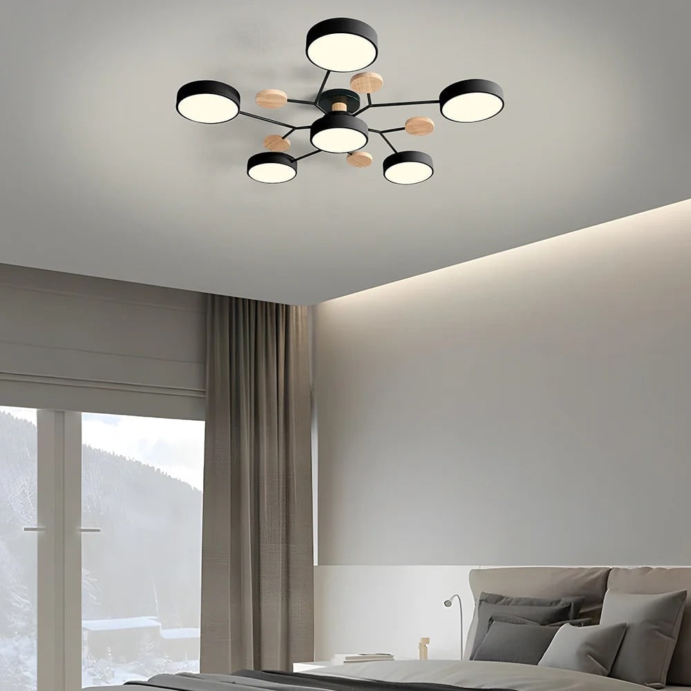 LED Semi-Flush Ring Chandelier