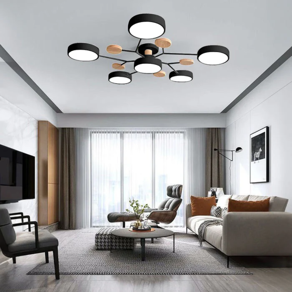LED Semi-Flush Ring Chandelier