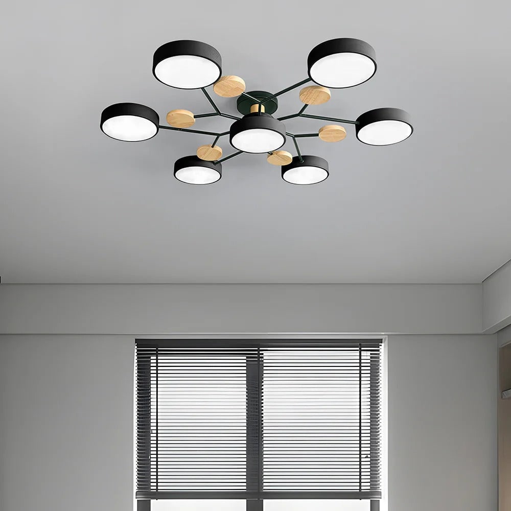 LED Semi-Flush Ring Chandelier