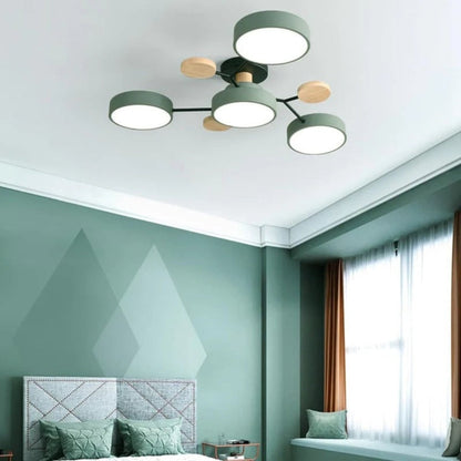 LED Semi-Flush Ring Chandelier