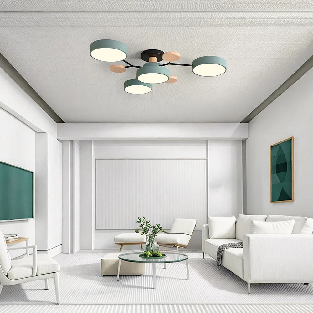 LED Semi-Flush Ring Chandelier