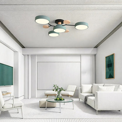 LED Semi-Flush Ring Chandelier