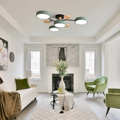 LED Semi-Flush Ring Chandelier