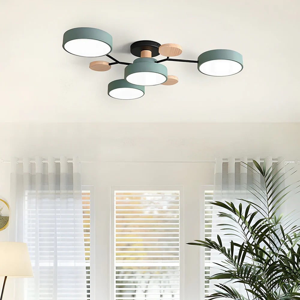 LED Semi-Flush Ring Chandelier