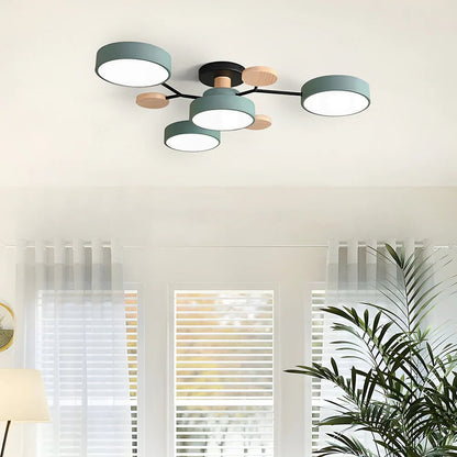 LED Semi-Flush Ring Chandelier