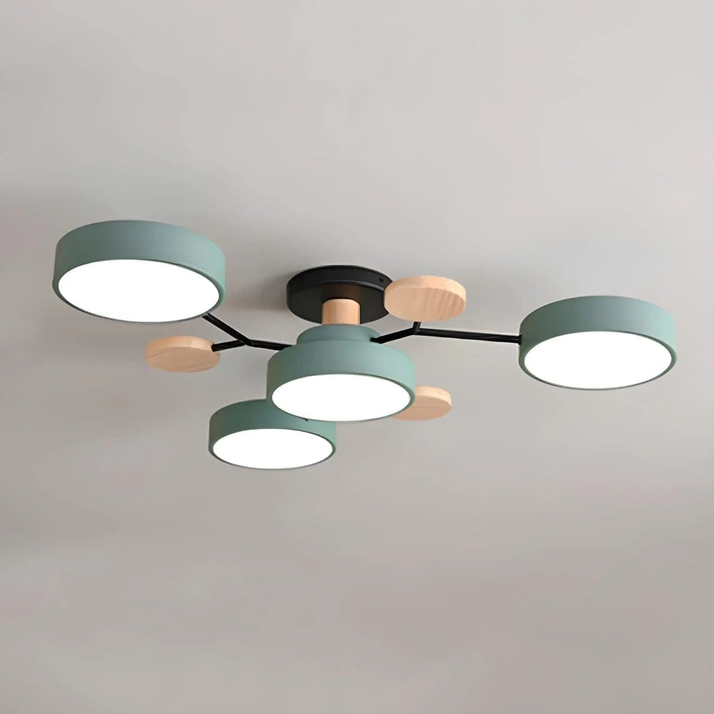 LED Semi-Flush Ring Chandelier