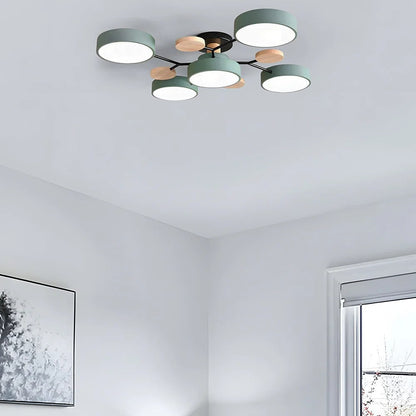 LED Semi-Flush Ring Chandelier
