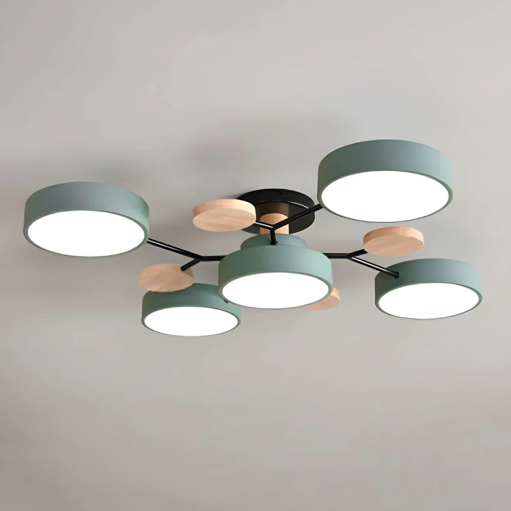 LED Semi-Flush Ring Chandelier