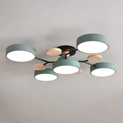 LED Semi-Flush Ring Chandelier