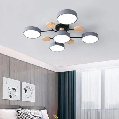 LED Semi-Flush Ring Chandelier