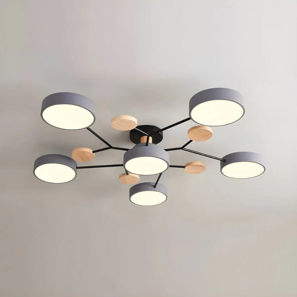 LED Semi-Flush Ring Chandelier