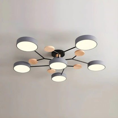 LED Semi-Flush Ring Chandelier