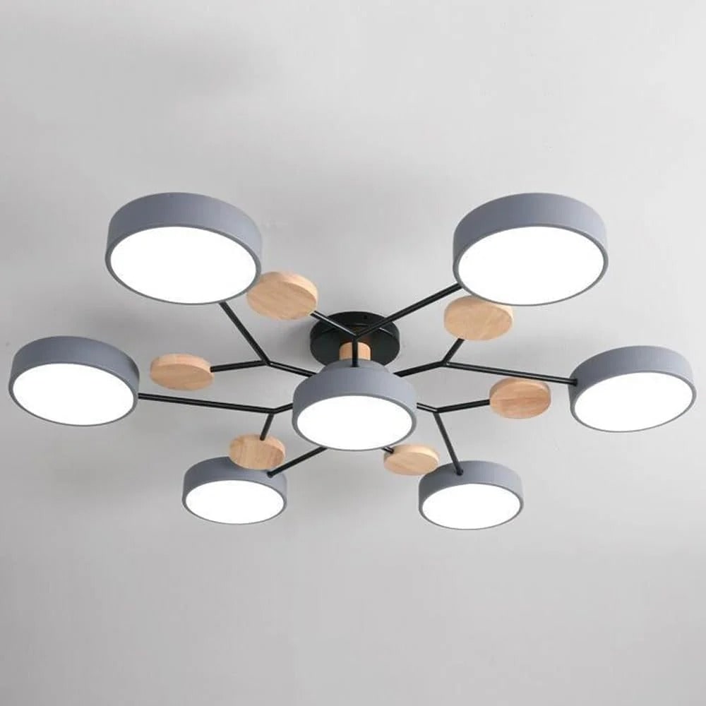 LED Semi-Flush Ring Chandelier