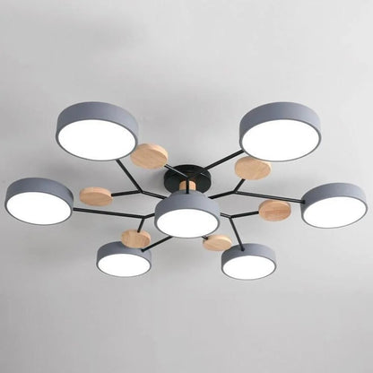 LED Semi-Flush Ring Chandelier
