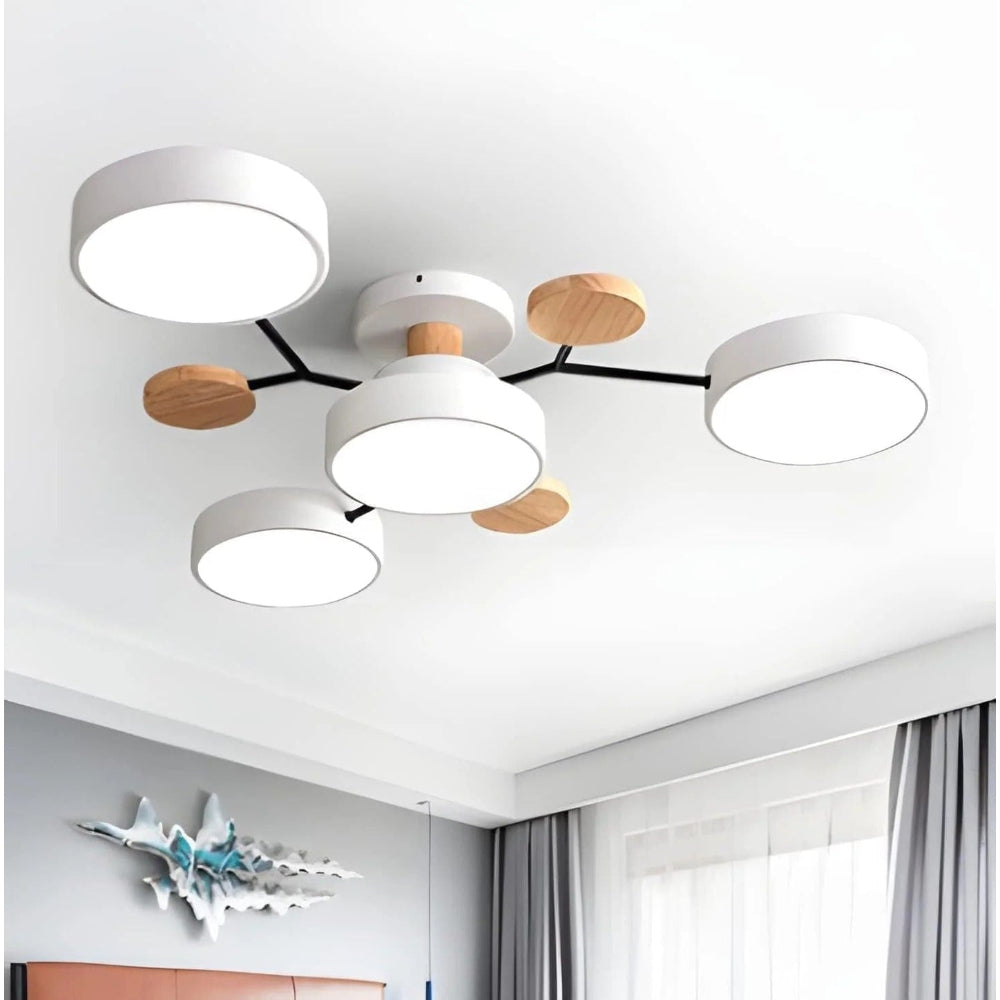 LED Semi-Flush Ring Chandelier