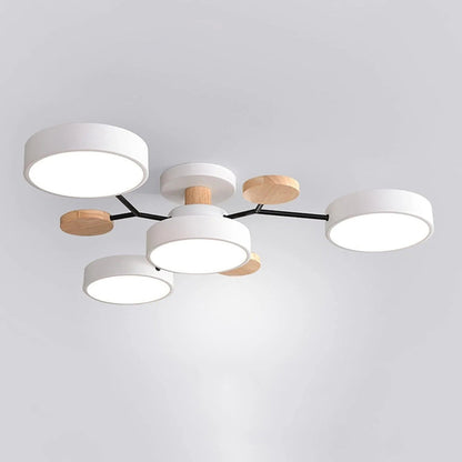 LED Semi-Flush Ring Chandelier