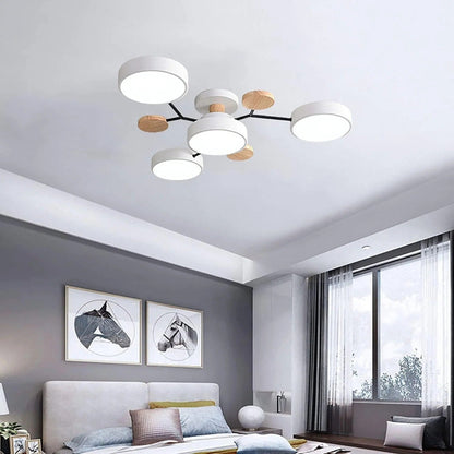 LED Semi-Flush Ring Chandelier