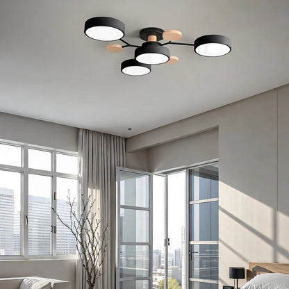 LED Semi-Flush Ring Chandelier
