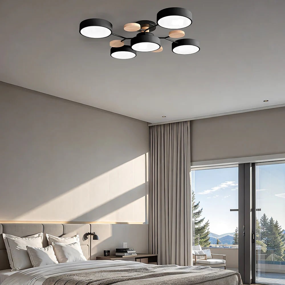 LED Semi-Flush Ring Chandelier