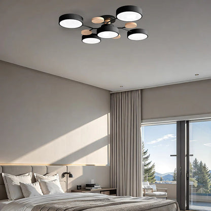 LED Semi-Flush Ring Chandelier