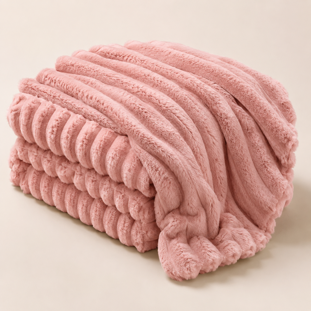 Faux Fur Plush Throw Blanket