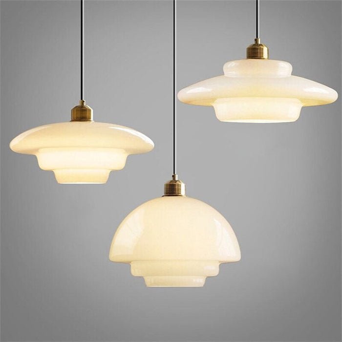 White Glass Dome Pendant Light