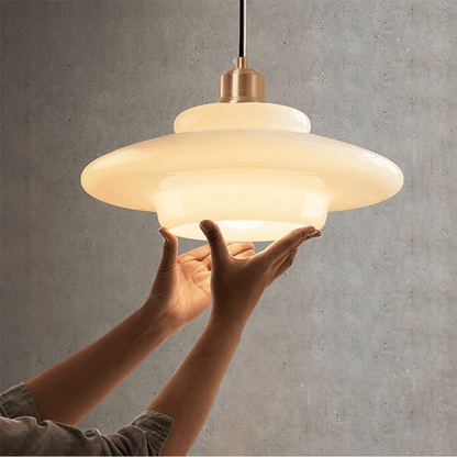 White Glass Dome Pendant Light