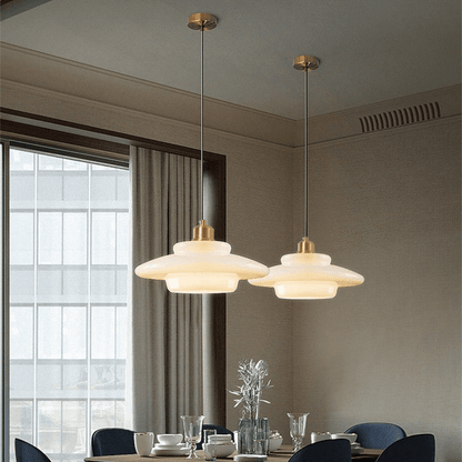 White Glass Dome Pendant Light