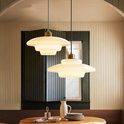 White Glass Dome Pendant Light