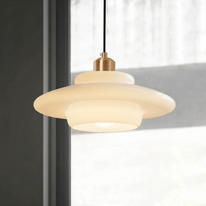 White Glass Dome Pendant Light