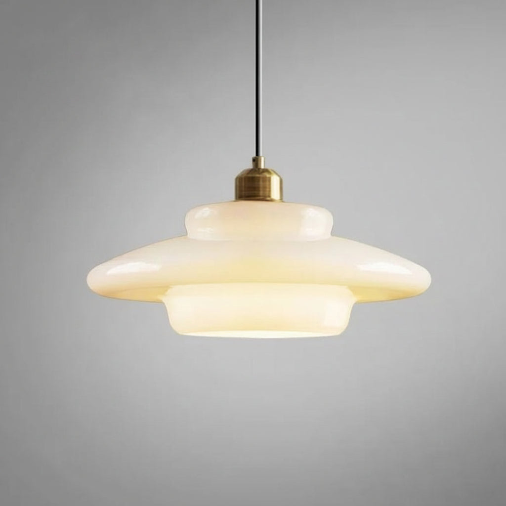 White Glass Dome Pendant Light