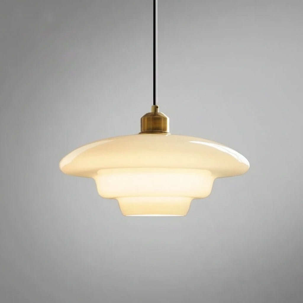 White Glass Dome Pendant Light