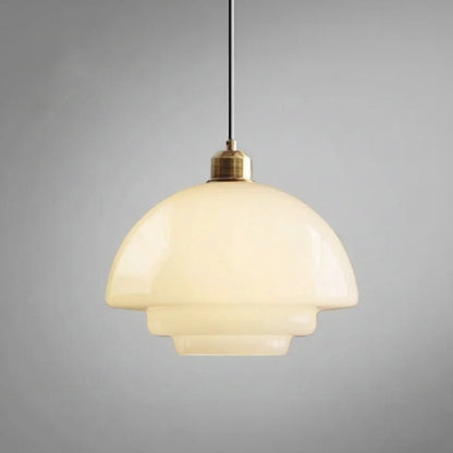 White Glass Dome Pendant Light